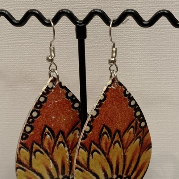 Sunflower Earring, Boho Earring, Gift Idea, Flower Earring, Flower Jewelry, Boho - Picture 6 of 6